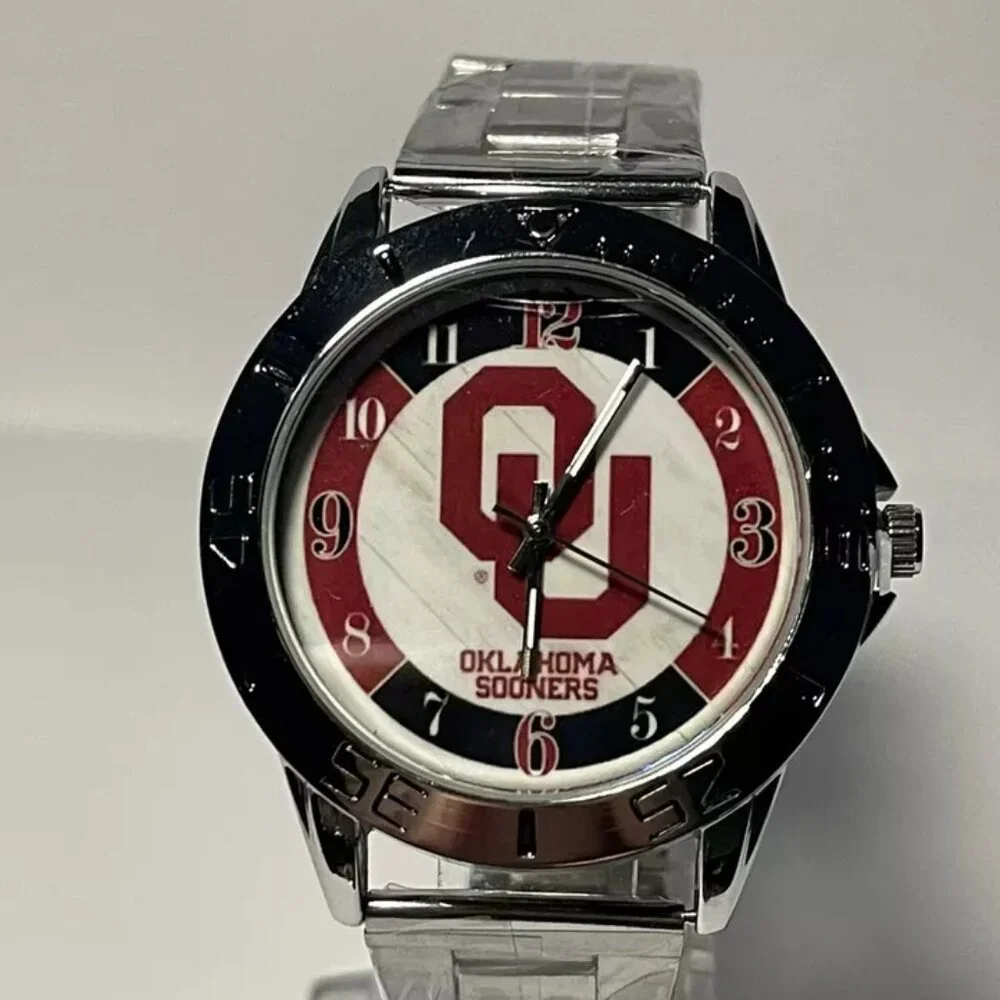 Oklahoma Sooners NCAA Team Logo Men's Stainless-Steel Watch NEW